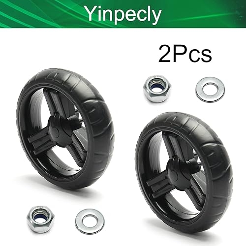 Miniatura 4 de Yinpecly 2 rodillos de rueda de una sola rueda de 5.12 pulgadas de diámetro, color negro, compatible con cochecitos y bicicletas para niños