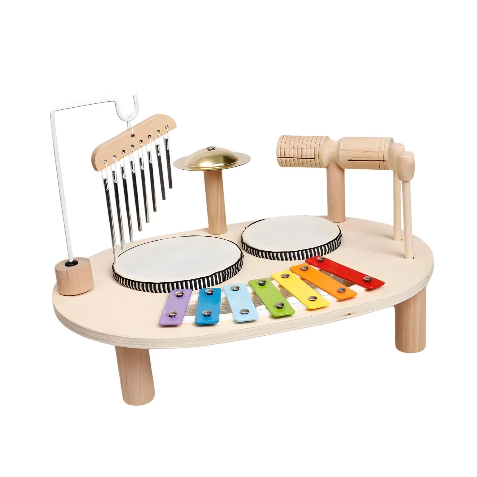 Holztrommel Set, Musikspielzeug für Vorschulkinder Monaten, Jungen Und Mädchen, Geburtstagsgeschenk