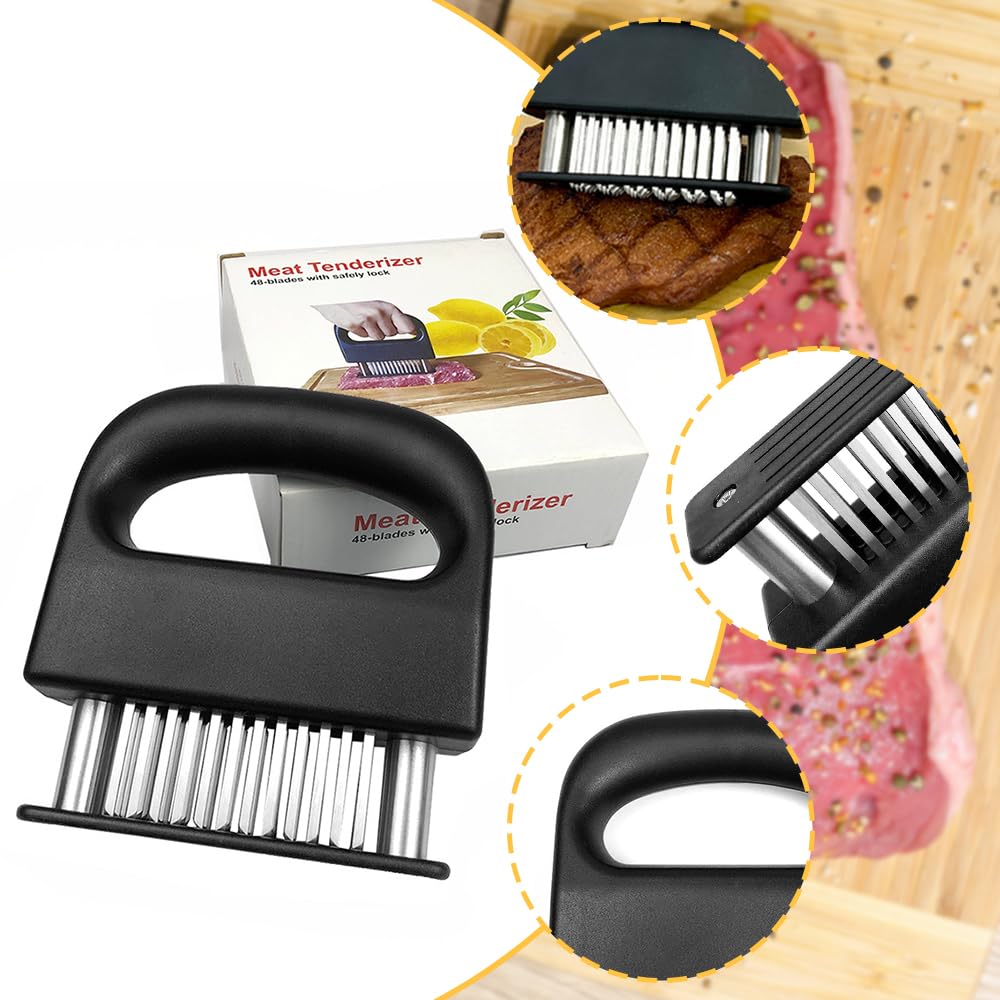 Attendrisseur Viande 48 Lames Acier Inoxydable - Bœuf Poulet Porc Sdhiiolp