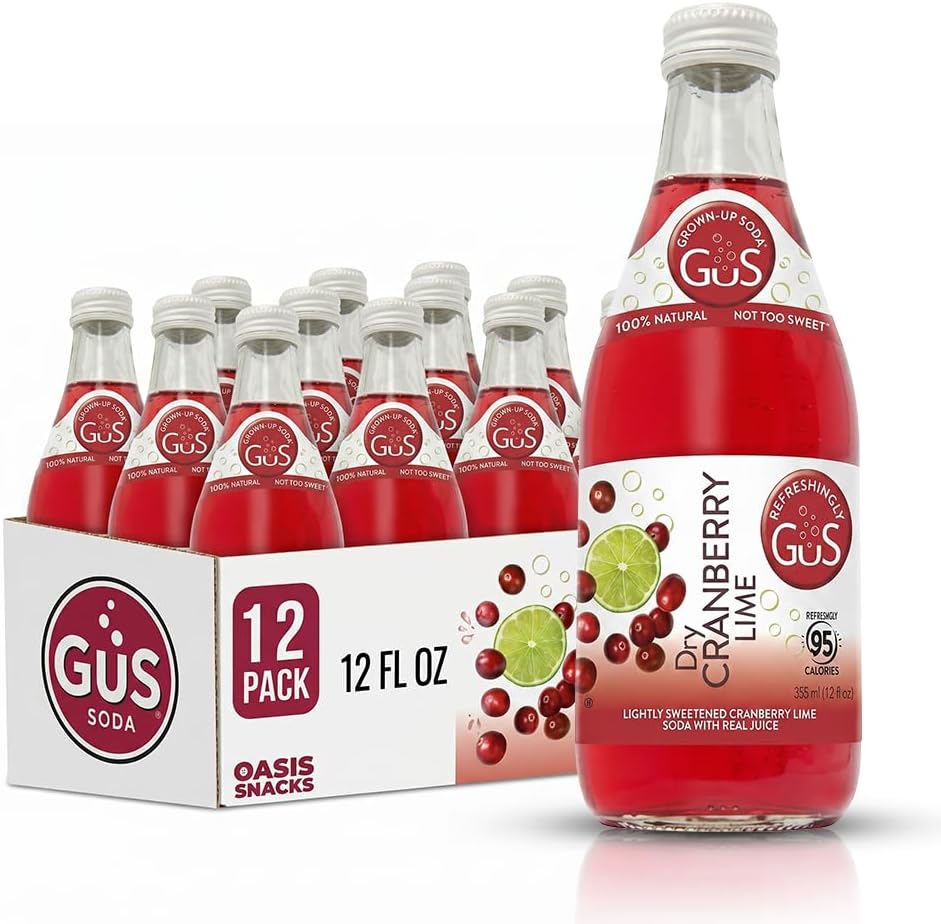 GUS Soda Dry Cranberry Lime 12 Oz (12 Pack)