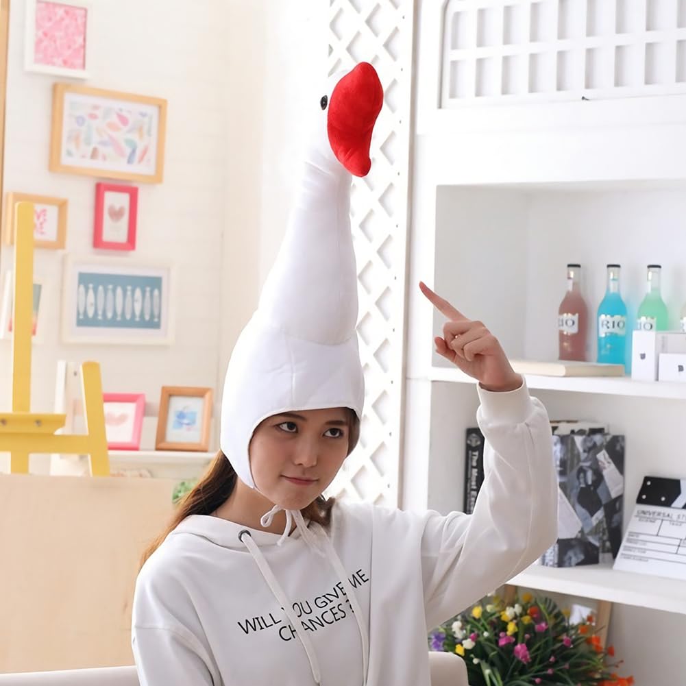 Novelty Funny Party Hat Plush Goose Poop Hats Cute Cartoon Animal Hat Costume Cosplay Headwear Fancy Dress Secret Santa Hats for Adult Christmas Halloween Carnival Photoshoot Stage Performances - Image 2
