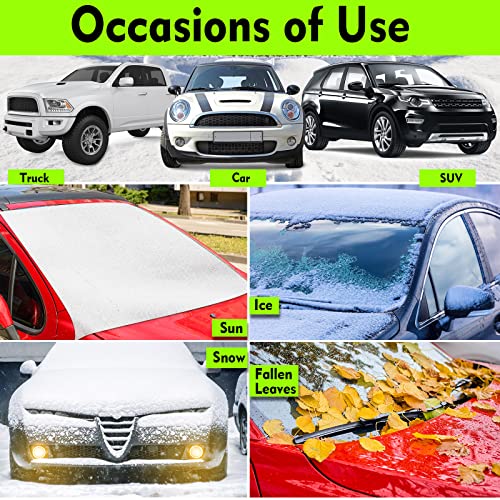 Tallew Car Windshield Sunshade Cover Waterproof Front Rear Windshield Cover Windproof Uv Reflector Frost Window Cover For Car With Rearview Mirror Cover For Most Cars, Suv, Van (Magnetic Style) #TOP5