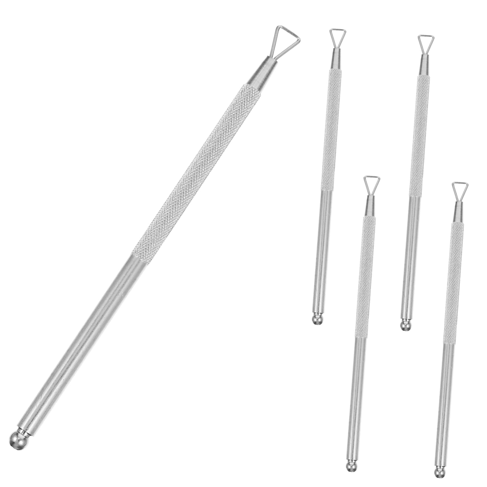 FOYTOKI Quality Stainless Steel Nail Remover Set 5pcs Cuticle Trimmers Gel Polish Scraper Ergonomic Handle Nail Art Tools