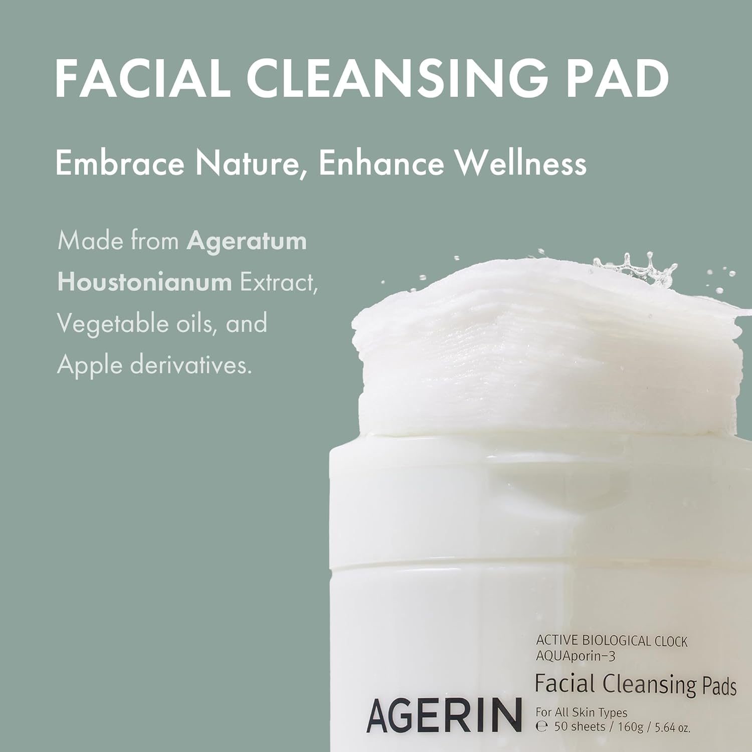 Facial Cleansing Pads - Daily Oil & Makeup Remover Cotton Pads, Gentle Cleansing, Hydrating, Dirt & Impurities Removal Without Tugging - Vegan, Non-Irritating, 50pads - Image 2