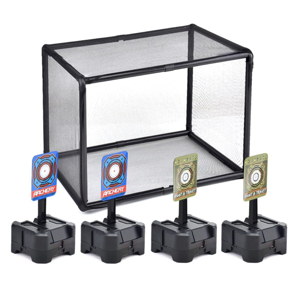 Kit Set di Bersagli con Reset Automatico per Allenamenti Interni Ed Esterni, Colore Nero, Resistente