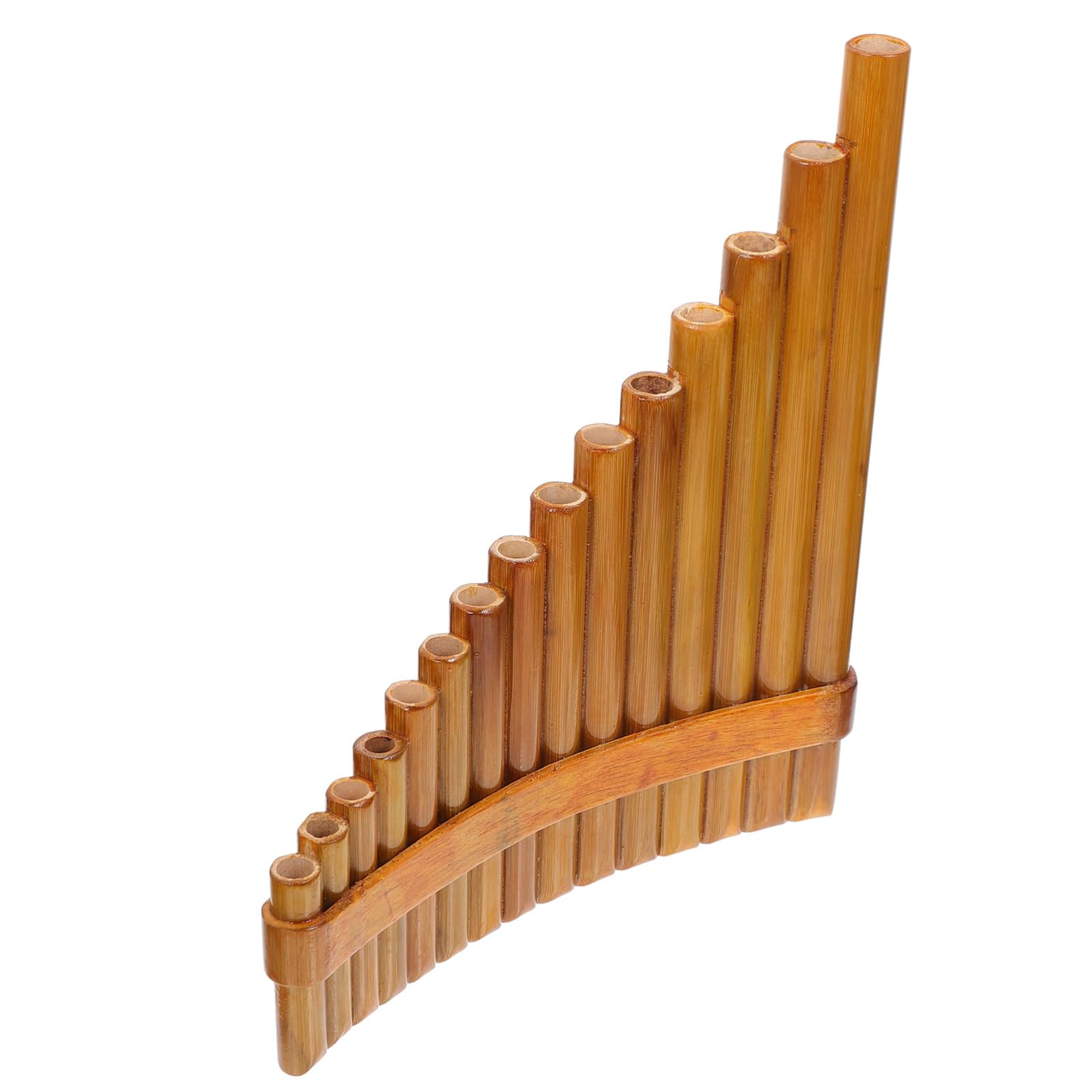 Flûte de Pan 15 Tubes en Bambou, Tonalité G, Marron