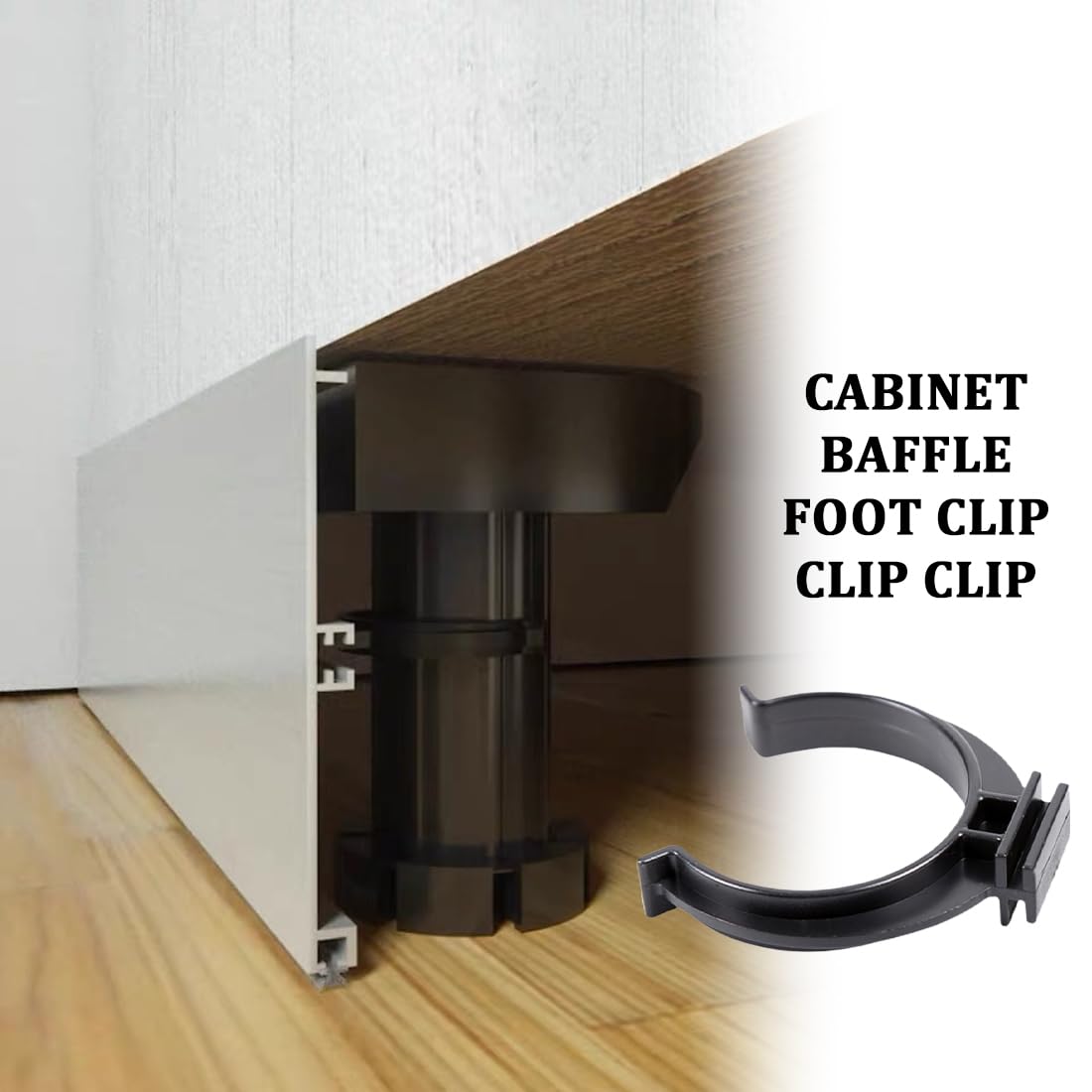 10 Clip Fissaggio Battiscopa Cucina - Ganci Per Zoccolo, Plastica ABS Resistente - Foto 10