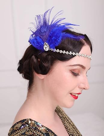 Blue feather headband Clearance
