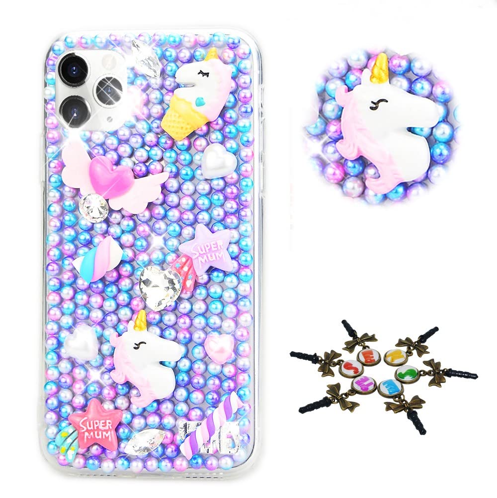 STENES Sparkle Case Compatible with Umidigi A15T Case - STYLISH - 3D Handmade Bling Unicorn Star Rhinestone Crystal Diamond Design Girls Women Cover - Fantasy