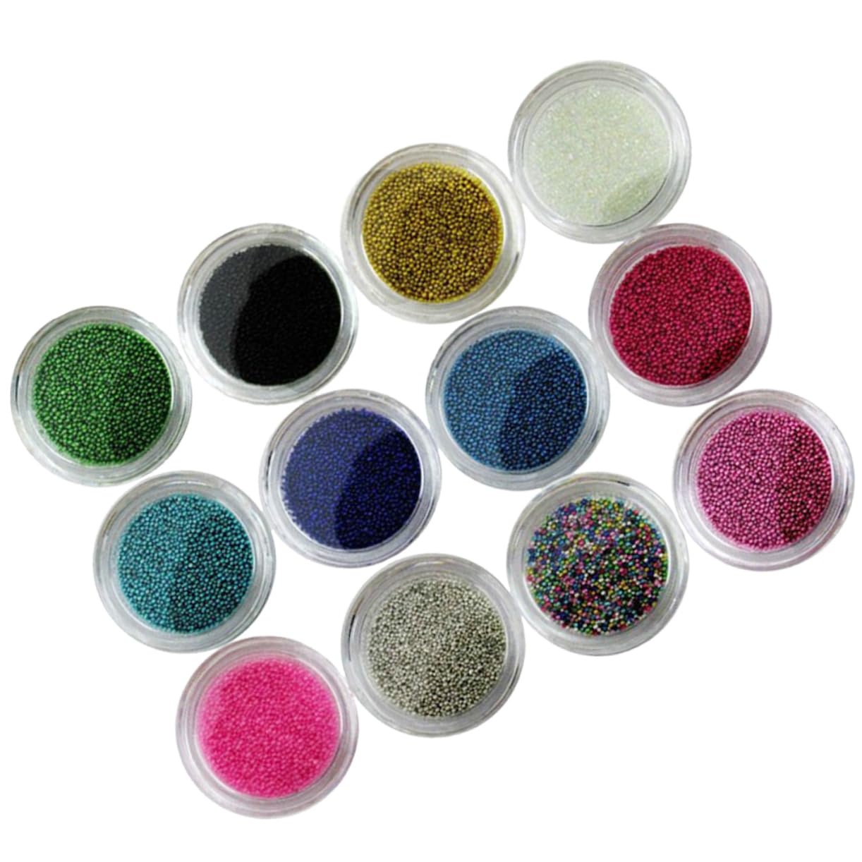 VICASKY DIY Nail Art Decorations 12 Colors Caviar Nail Bead Balls Random Color