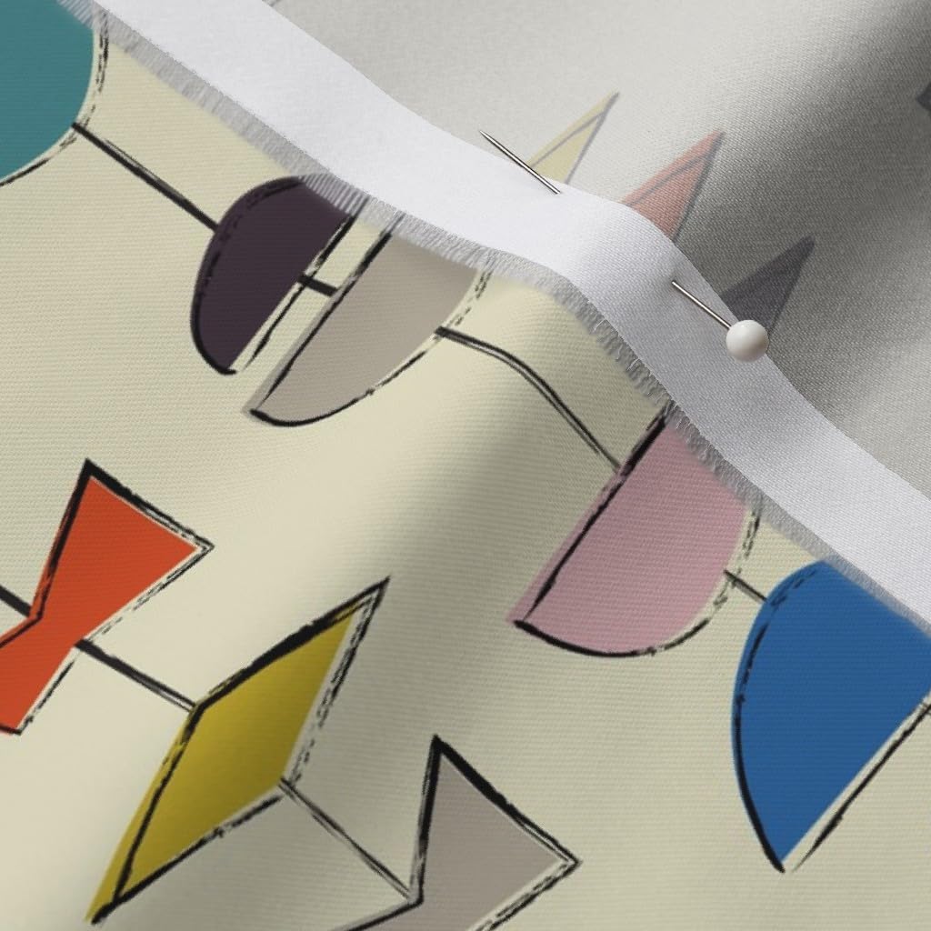 Spoonflower Fabric - Mod Beads 1950S Atomic 1960S Retro Modern Geometric Mid Century Printed on Organic Cotton Sateen Fabric by The Yard - Sewing Quilting Apparel Home Decor