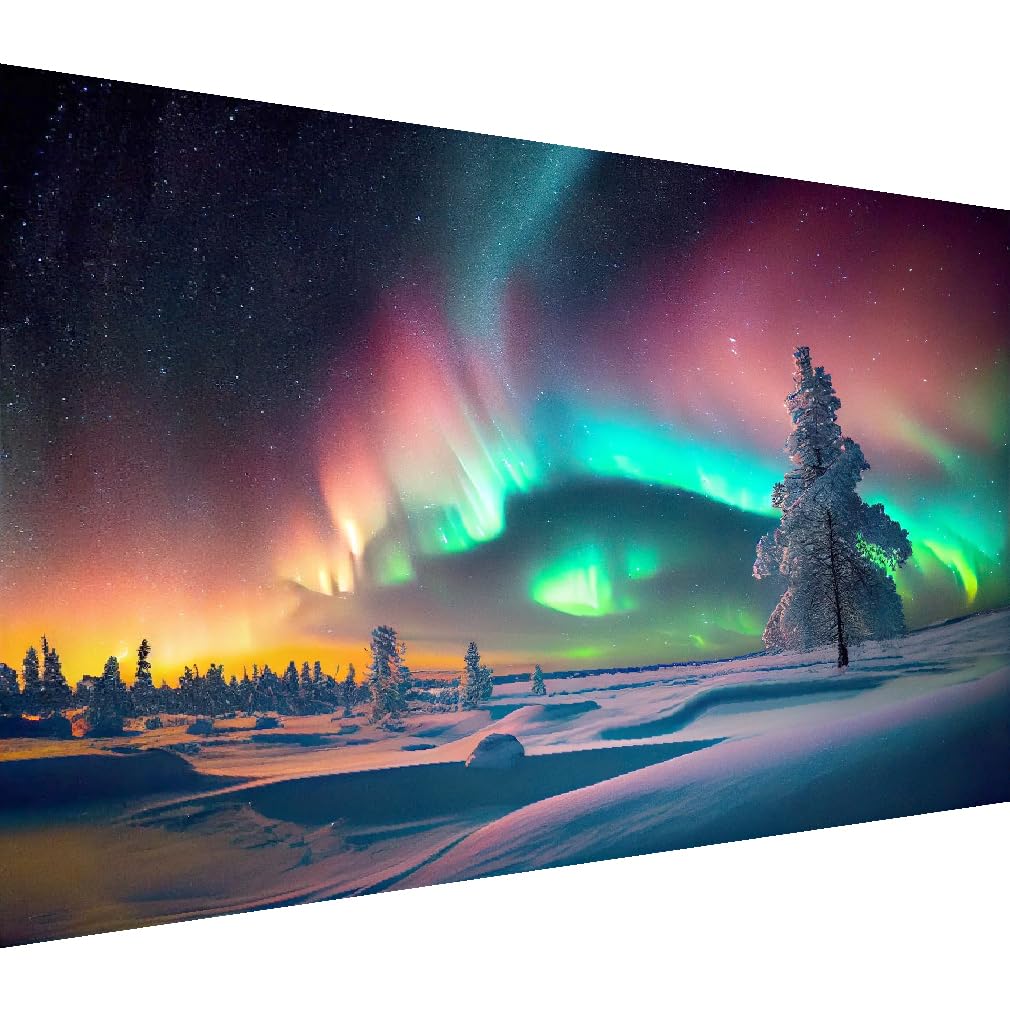 5D Diamond Art Painting Kits for Adults, Large Aurora Full Drill Diamond Dots Paintings for Beginners, Borealis Round Paint with Diamonds Pictures Gem Art Painting Kits DIY Crafts Kits 19.6X11.8 in