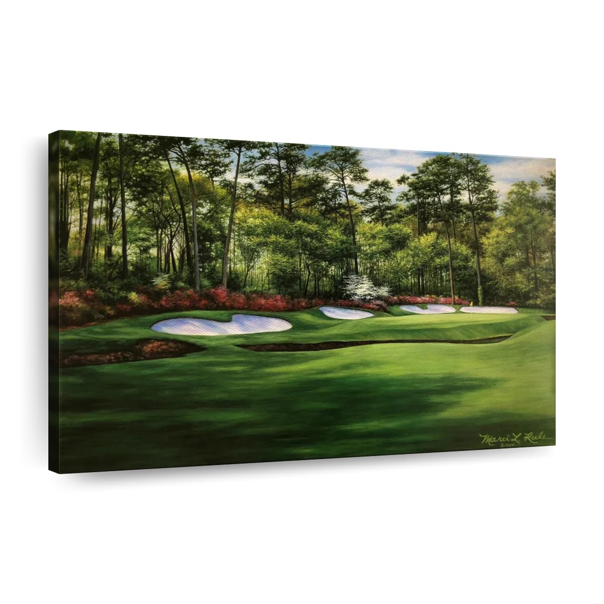 ElephantStock - Golf Canvas Print - Augusta National 13th Hole I Wall Art - Golf Course For Office, Green Photography Canvas Contemporary Decor by