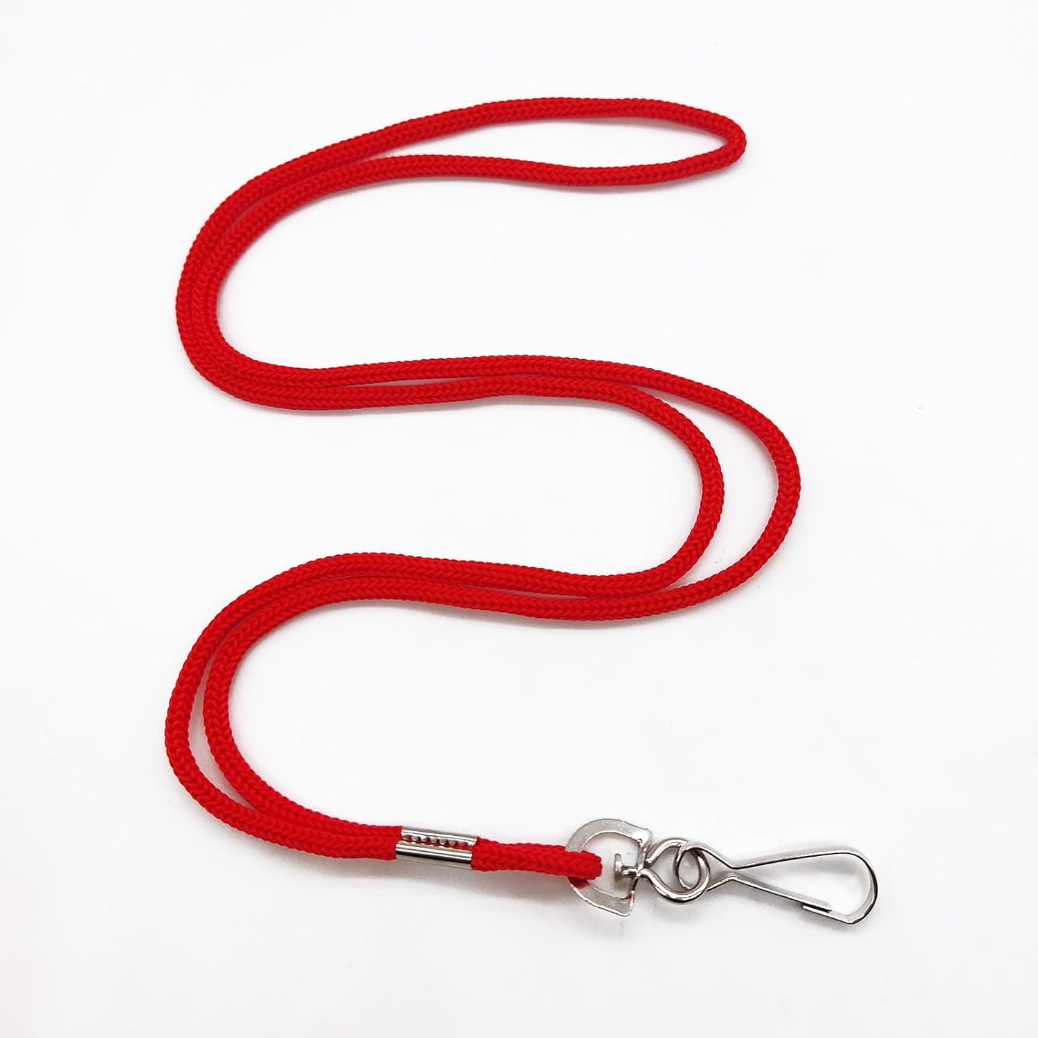 HOSL 100 Pack Badge Lanyards Business ID Card Lanyards Employee Students Lanyard Round 36" With Swivel Hook (Red) - Image 5