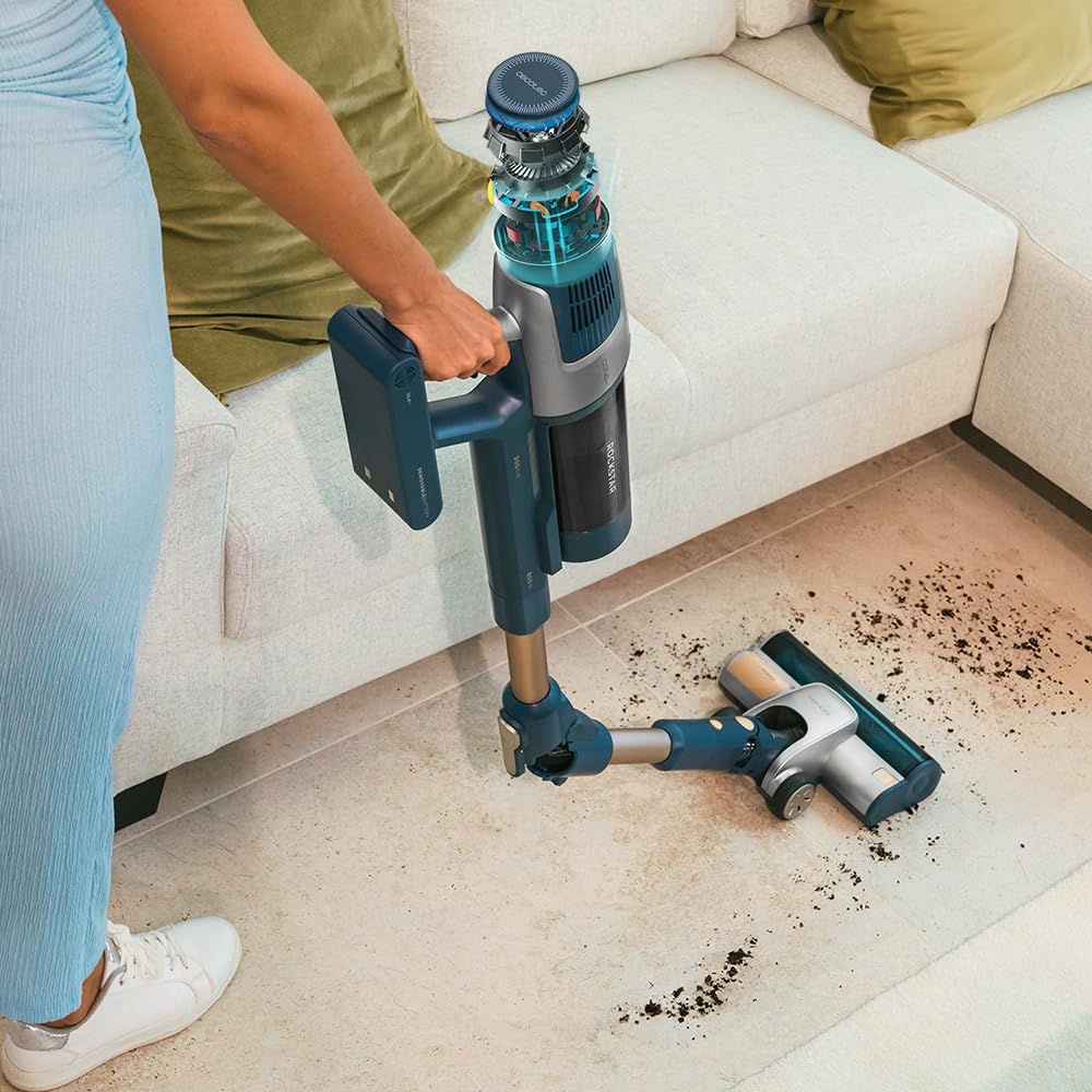 Cecotec Aspirapolvere Senza Fili Potente Conga Rockstar 11500 Odyssey Station Connected IA. Max 300AW, 800W, IA, App, fino a 110 min autonomia, Base auto-svuotante, Tubo Flessibile, Kit Accessori