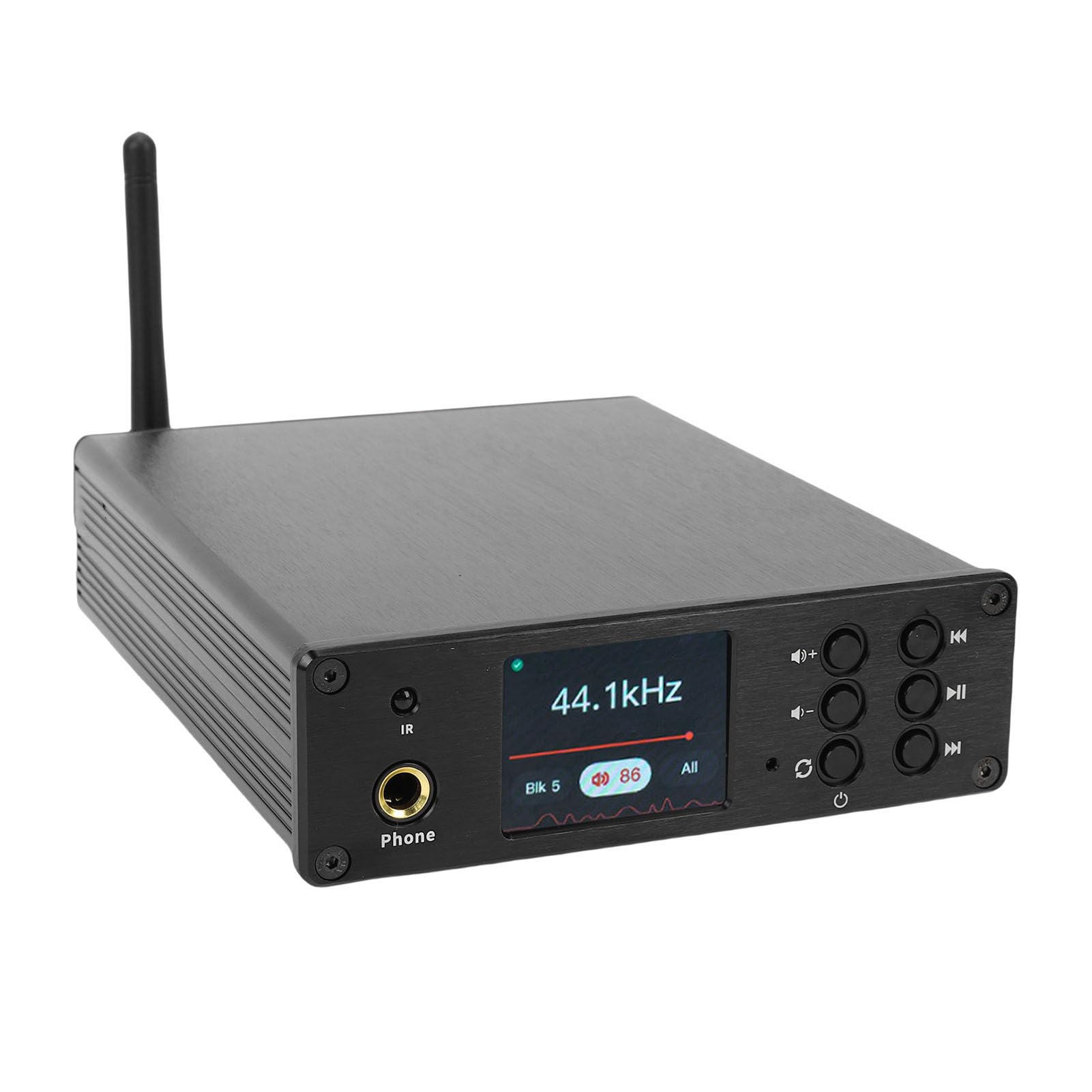 Generic Amplificador Receptor Bluetooth 5.4 con Decodificador de Sonido HiFi para Audiófilos, Pantalla TFT para una Experiencia de Usuario Mejorada, Material de Aleación de Aluminio (Enchufe de la UE)