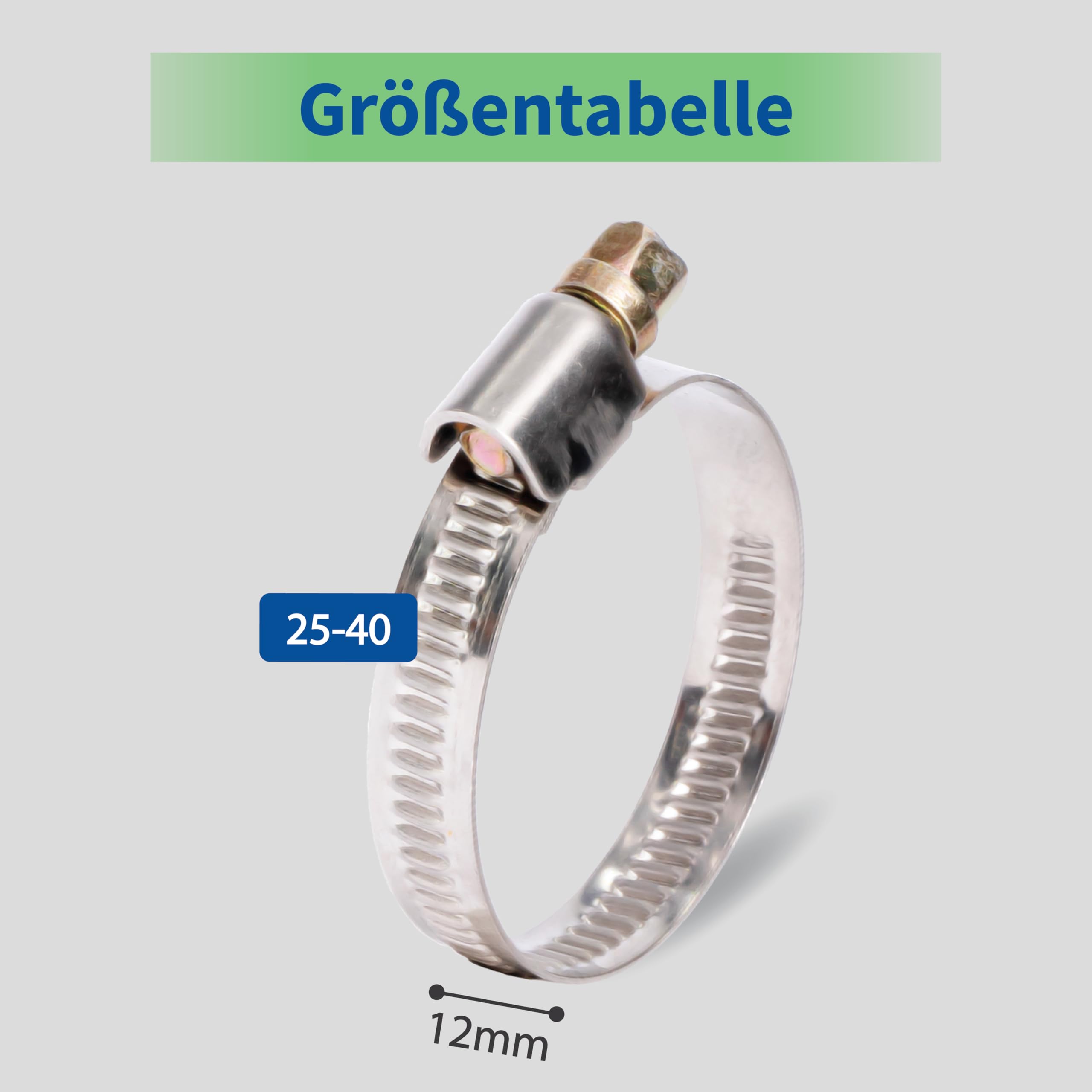 Azisha Fascette Stringitubo Acciaio Inox - 10 Pezzi 25-40 Mm - Foto 4