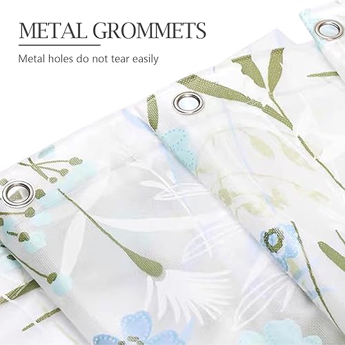 Miniatura 7 de Forro de cortina de ducha impermeable de EVA, diseño mate transparente y esmerilado con 12 ganchos, suave al tacto, privacidad y transparencia de la