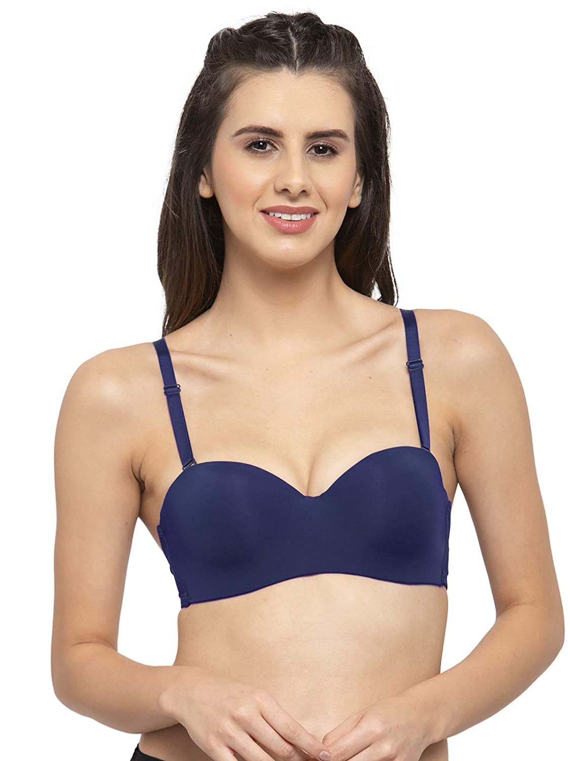 Womens Everydays Padded Underwired Demi Cup Pushup Bra Comfort Tshirt Blue 34-picture-26