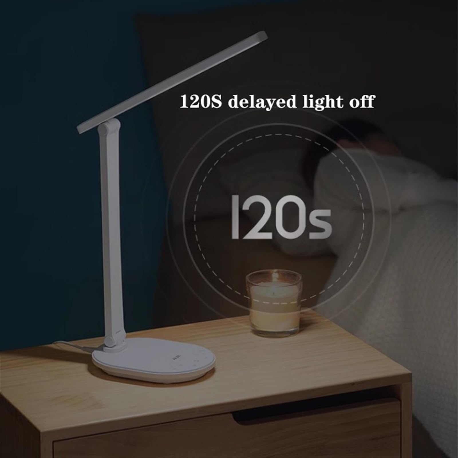 Lampka nocna Lampka biurkowa Lampa biurkowa LED z portem USB, ściemniana lampka na biurko do czytania z ochroną oczu do domowego biura, 9 poziomów jasności i 3 tryby oświetlenia, sterowanie dotykowe L
