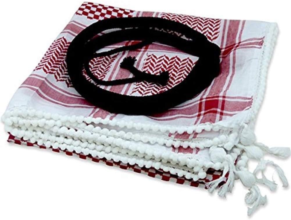 LION OF JUDAH MARKET Authentic Keffiyeh RED Shemagh + Agal