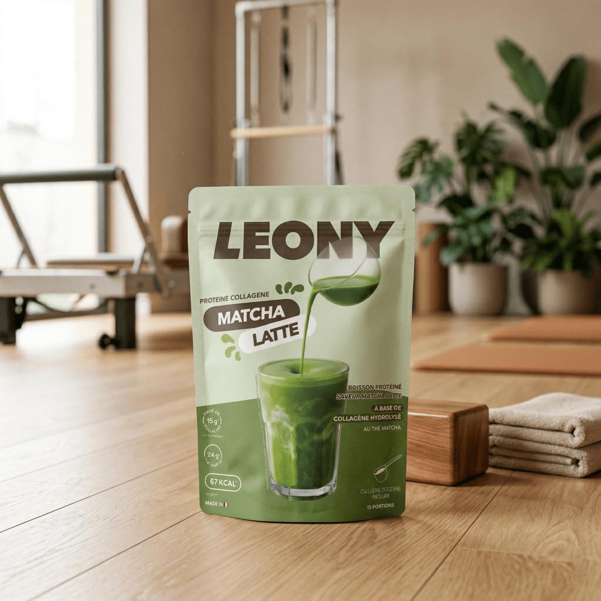 Boisson Matcha Latte protéinée au collagène 285g 15 portions - LEONY