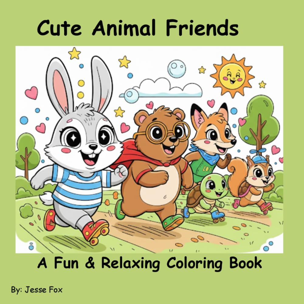 Cute Animal Friends: A Fun & Relaxing Coloring Book
