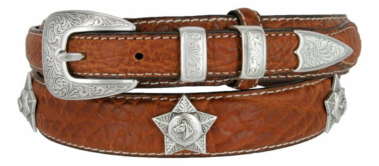 Belts.com Genuine Leather Western Ranger Belt 1-3/8"(35mm) Taper to 3/4"(19mm) Wide, Multiple Choices