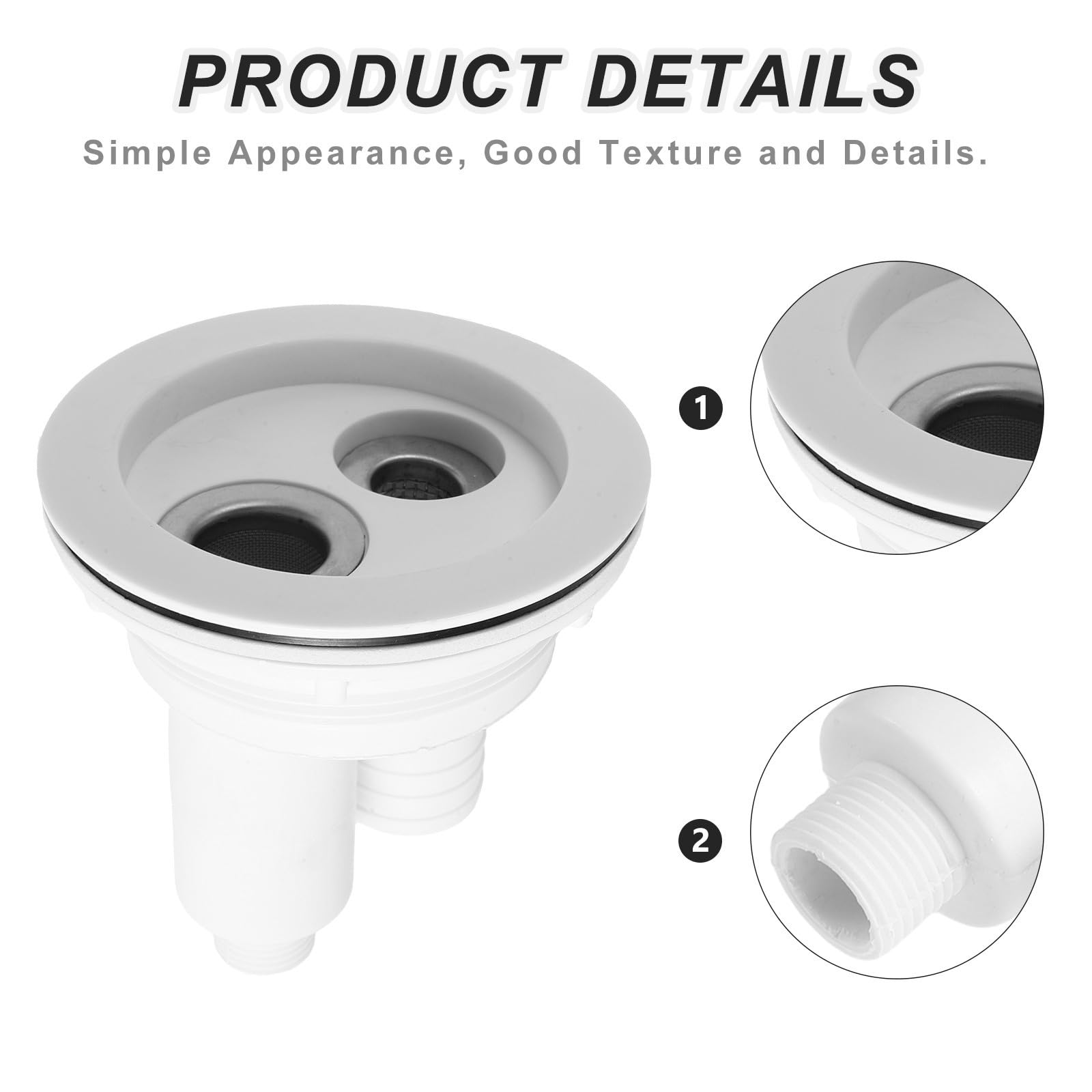 TEHAUX Filtro para Desagüe de Cama de Lavado de Cabello en Plástico Blanco Taza Filtrante, Captura Cabello y Residuos, Limpieza Rápida para Salón de Belleza o Barbería
