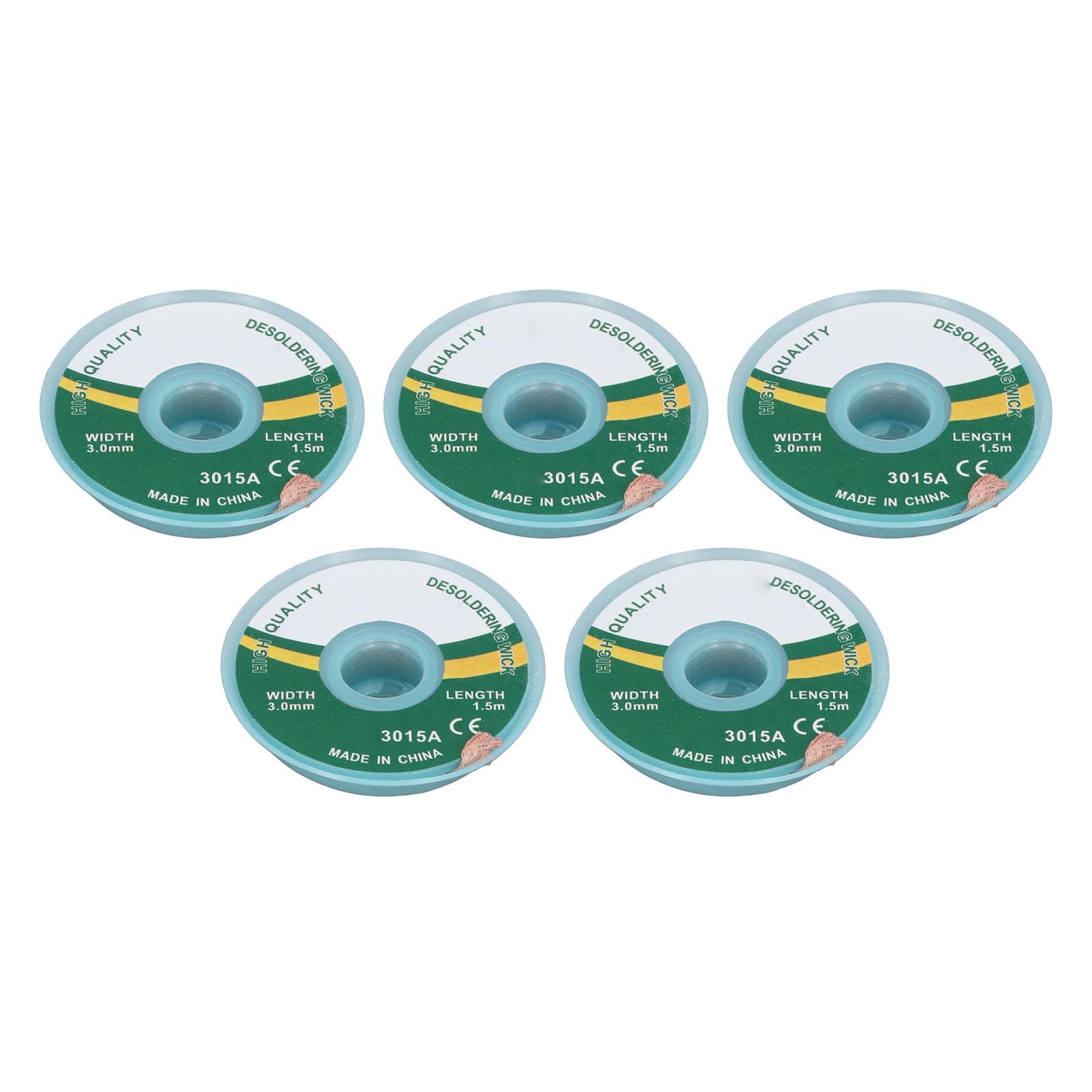 5Pcs Solder Tool Desoldering Braid for PCB, Alloy Copper Solder Wick Desoldering Wick Wire 1.5m x 3.0mm