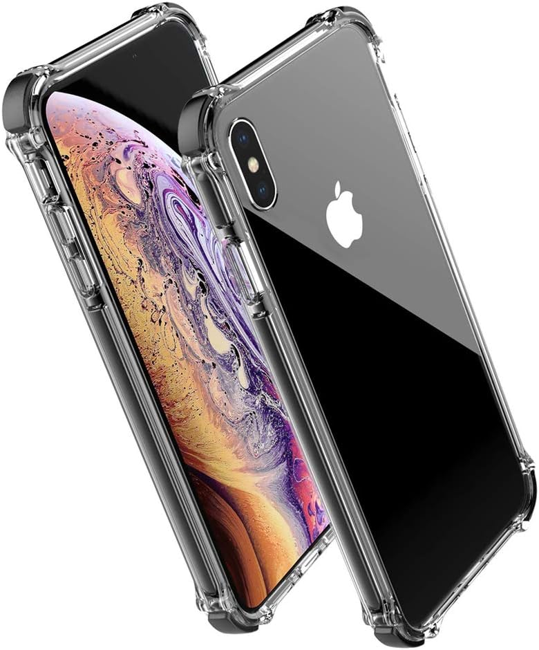 Noii for Apple iPhone Xs Max case,Clear Hybrid Drop Protection Phone case,【Super Rubber Bumper】 Shockproof case,Heavy Duty Protective Cover for Apple iPhone Xs Max 6.5 inch 2018 -Black