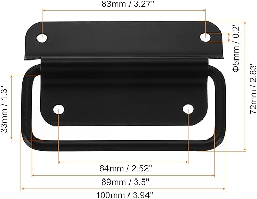 Miniatura 2 de uxcell Asas para el pecho, 10 unidades, mango plegable de acero inoxidable, asas para caja de madera, caja de herramientas, caja de equipo