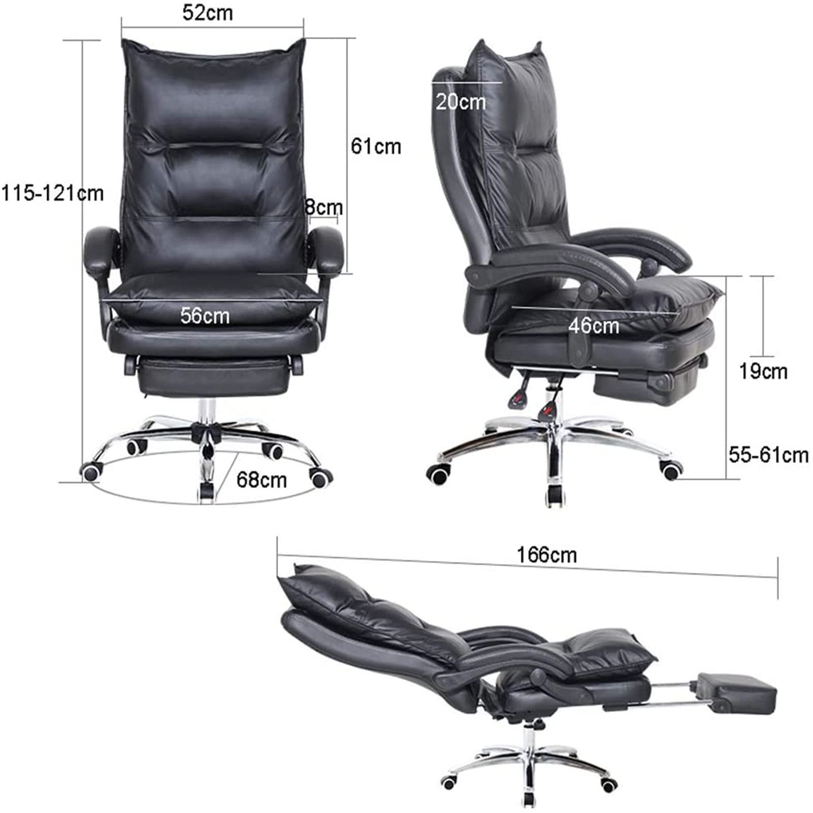 Krzesło biurowe do domowego biura, krzesło biurowe, krzesło biurowe, krzesło komputerowe, ergonomiczne krzesło biurowe, krzesło biurowe ze skóry PU, krzesło obrotowe z wysokim oparciem, wolne windy i