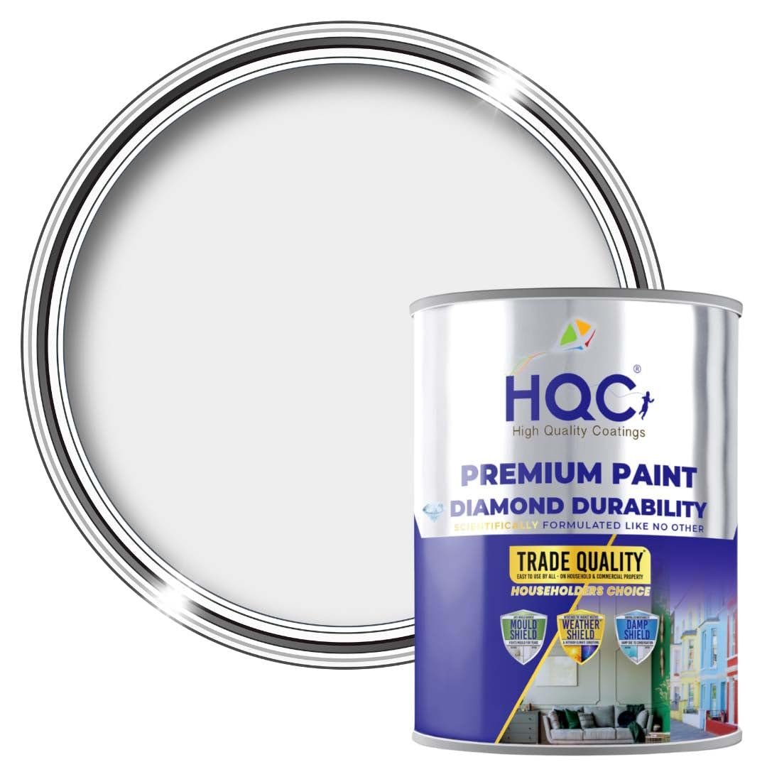HQC Weather Shield Masonry Paint - Light Grey - 2.5 Litre | Exterior Paint Suitable For All Outdoor Bricks, Concrete & Patios | Storm-Proof - Weatherproof Technology | Durable Matt Emulsion