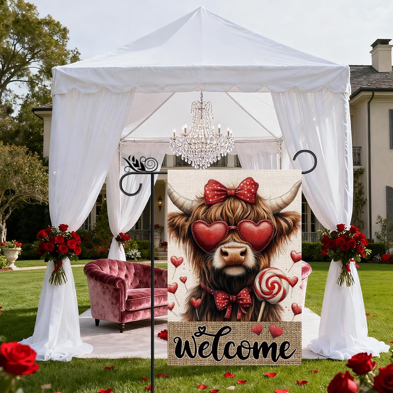 Drapeau de jardin vache robuste avec impression double face durable