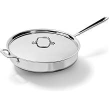 All-Clad D3 Stainless Steel 6 Quart Saute Pan Covered- Made in the USA- The Original Bonded Professional Cookware- Oven Safe & Induction Compatible