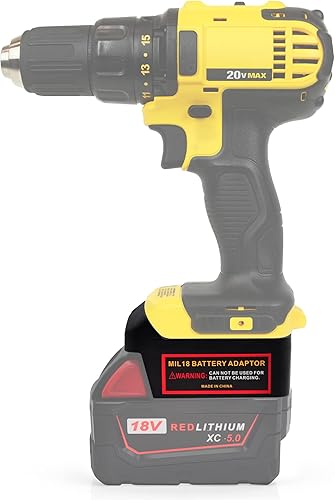 Miniatura 3 de Convertidor de batería para adaptador de batería Milwaukee a DeWalt, convierte la batería Milwaukee M18 de 18 V a batería DeWalt de 20 V para uso de