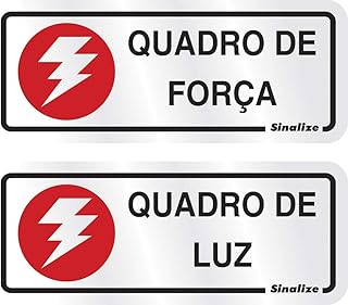 Placa em Alumínio - Quadro de Força e Luz, Sinalize, Prata, 15 x 15 cm, Pacote de 1