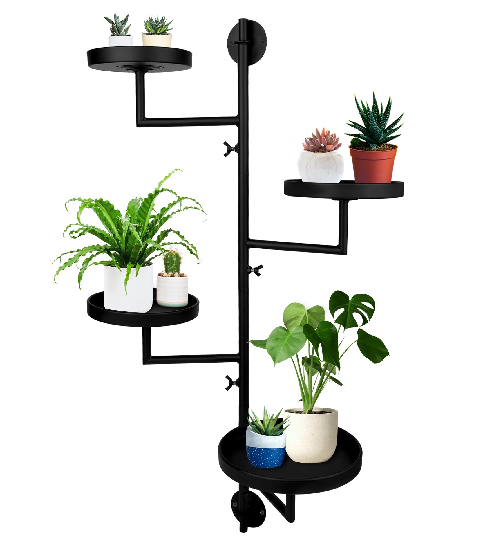 FAMIFAVOR 4-Tier Rotating Plant Shelf
