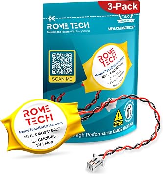 Rome Tech CMOS Battery for Lenovo Thinkpad T430 T450S T460 T430I T430S - Laptop Backup BIOS RTC 3V CR2032 T430 CMOS Battery for PC Motherboard with 2 Pin 2 Wire Cable 3-Pack