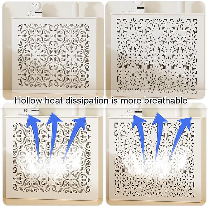 Stylish Modern Radiator Cover Cabinet Shelf - Durable Heating Cover for Home & Living Room, Strong Load-Bearing Capacity, White, 90x100x20cm (35x39x8in)