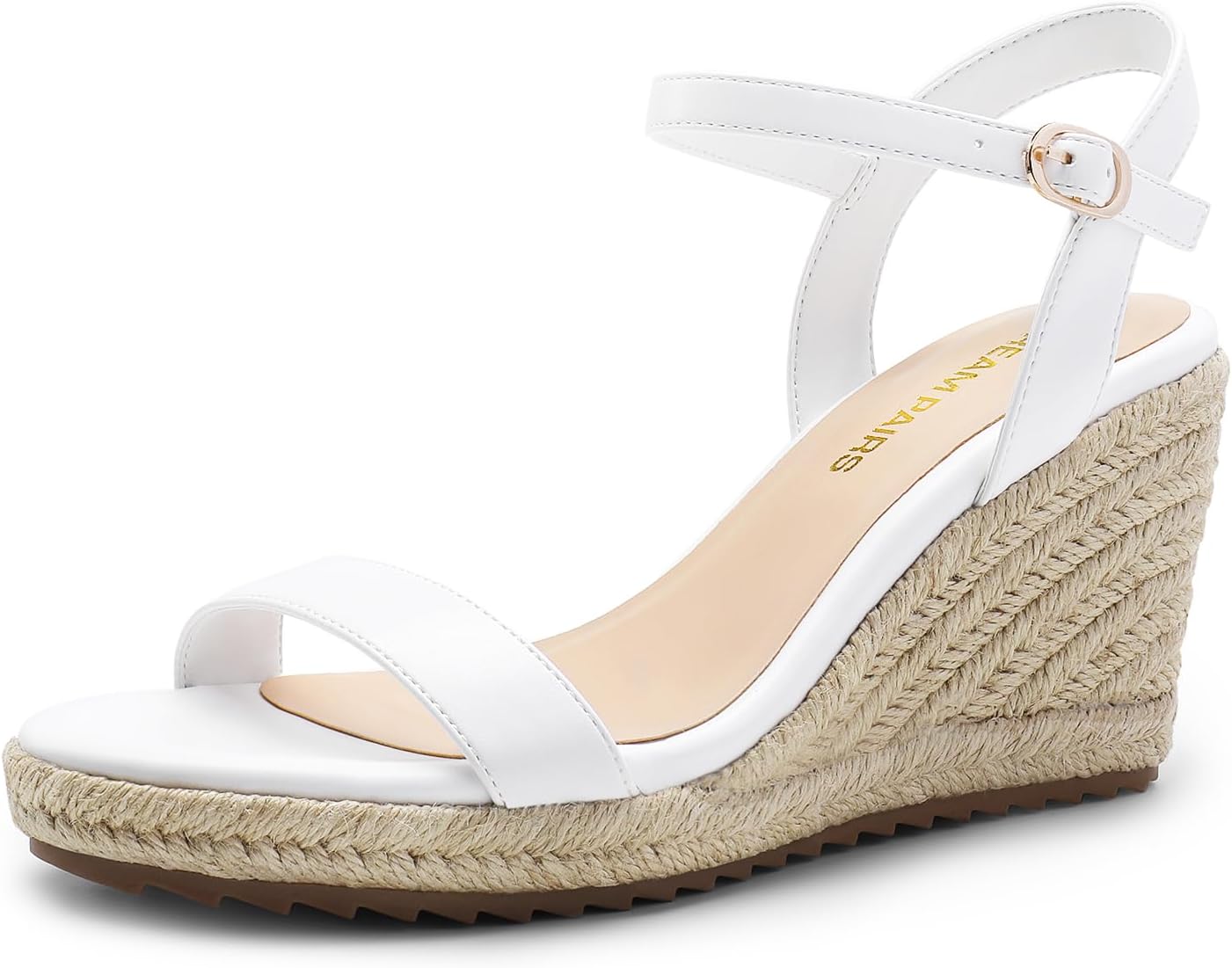 DREAM PAIRS Espadrilles Wedge Sandals for Women, Women's Open Toe Summer Dressy Sandals with Adjustable Ankle Strap and Soft Footbed
