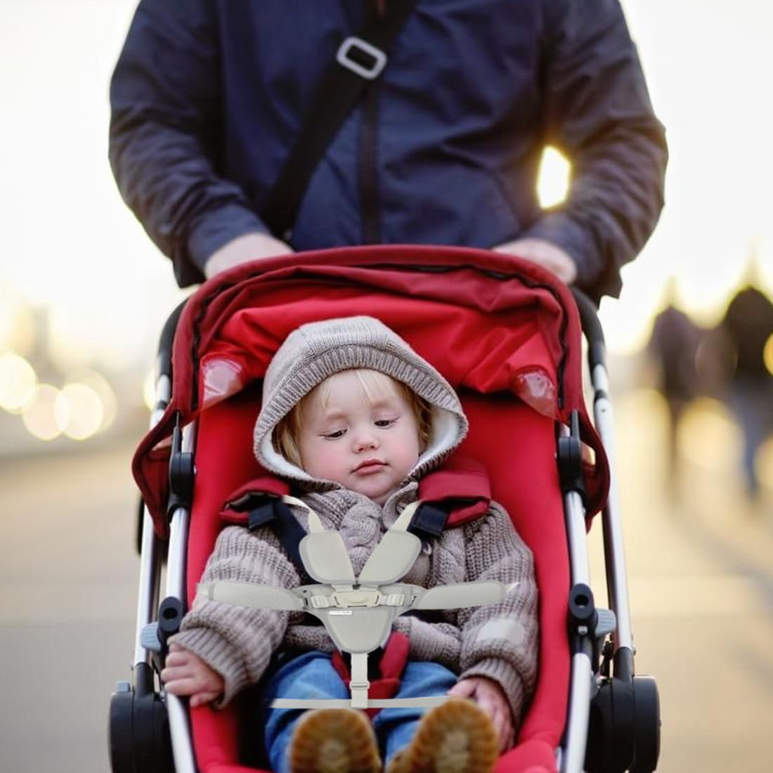 5 Punti Cintura di Sicurezza per Seggiolino Auto Cintura Multifunzione Protezione Bambini Cintura per Seggiolino con Polsini per Spalle Cintura di Sicurezza per Passeggino
