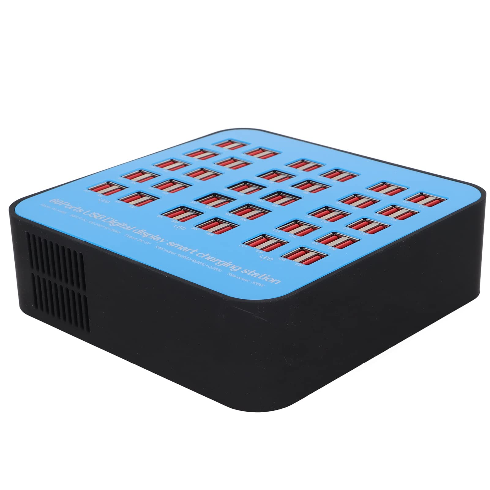 Estación de Carga Rápida USB de 60 Puertos con Chip Inteligente, Protección contra Sobretensiones y Compatibilidad Global para Múltiples Dispositivos, Adecuada para Hoteles,