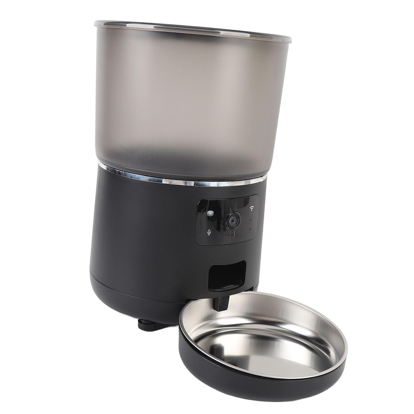 Fabater Alimentatore Automatico per Animali Domestici USB con Avvisi Intelligenti per Cani e Gatti Dispenser di Cibo Temporizzato Wireless con capacità di 4 Litri (BLACK)