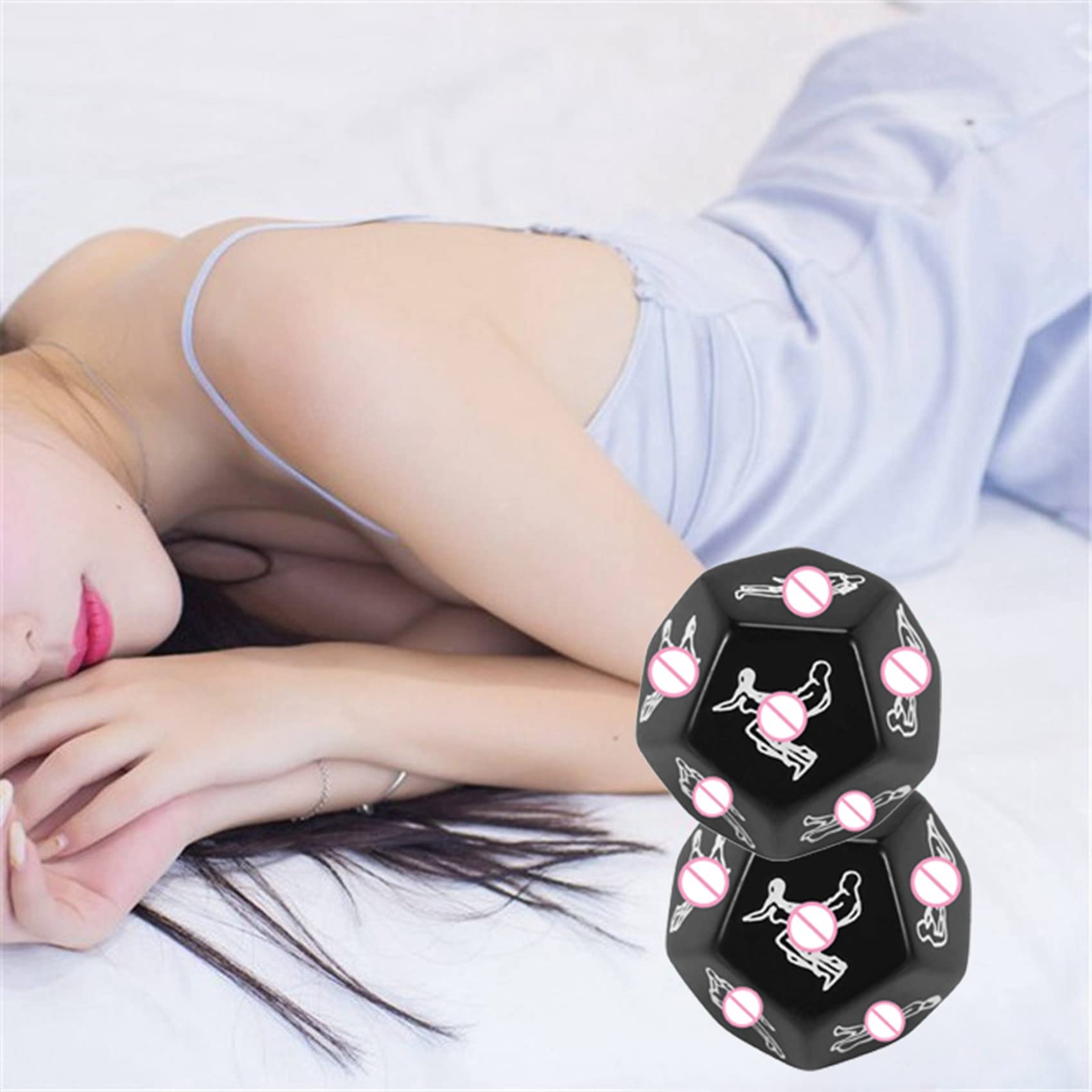 8 Dés Coquins à 12 Faces Pour Adultes – Jeu Érotique En Acrylique Blanc, Cadeau De Couple