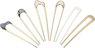 KALLORY Grampo de cabelo estilo francês em forma de U, 6 peças, prendedor de cabelo estilo francês, vara de cabelo Updo Chignon para mulheres, acessórios para pentear o cabelo