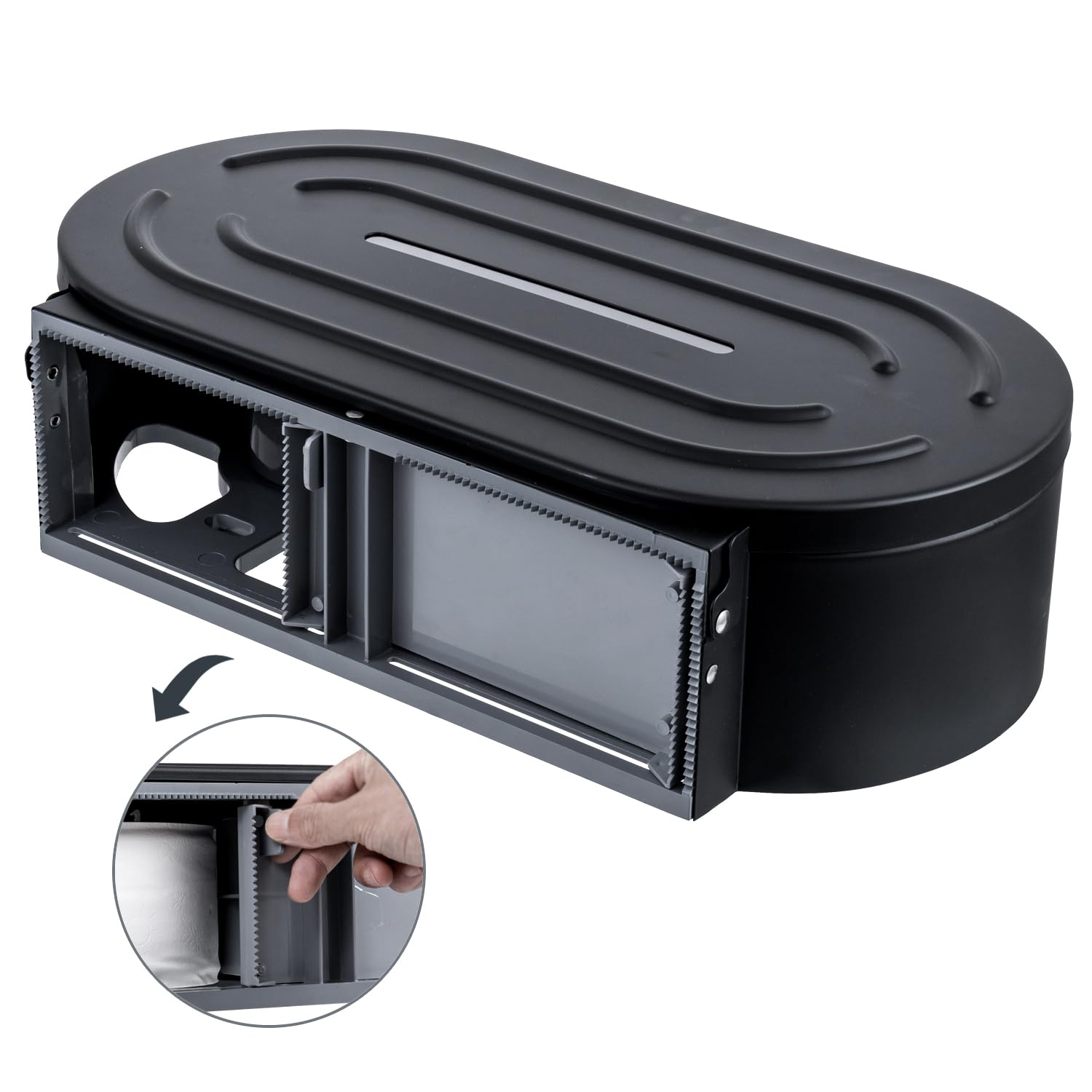 MyGift Dispensador de rollos de papel higiénico doble profesional de acero inoxidable negro mate, soporte de papel higiénico doble jumbo con cerradura y llave, para rollos de 9 pulgadas