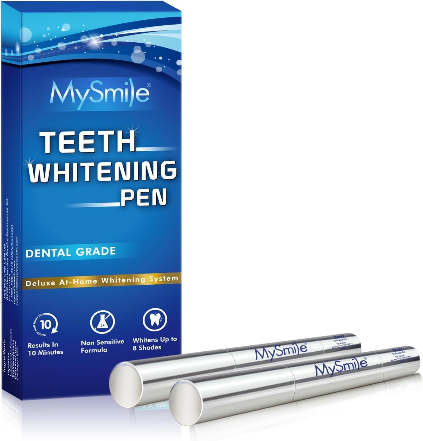 MySmile Teeth Whitening Pen 30 Treatment Enamel Safe Tooth Whitening Gel for Teeth Sensitive-10 Min Fast Whitening Teeth-Helps