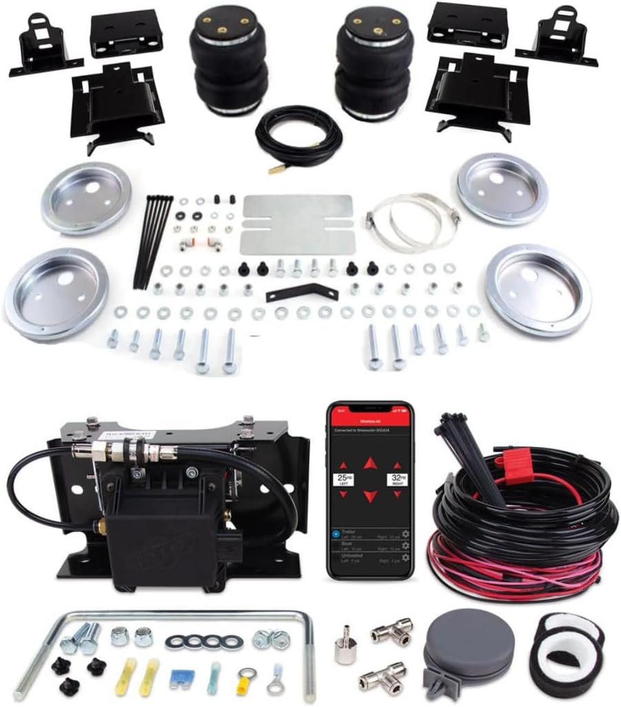 Air Lift LoadLifter 5000 Air Spring Kit & WirelessOne 2nd Gen Compressor EZ Mount fits 2019 2026 Ram 1500 4WD | Single-Path Control | Includes TrendsAuto Decal
